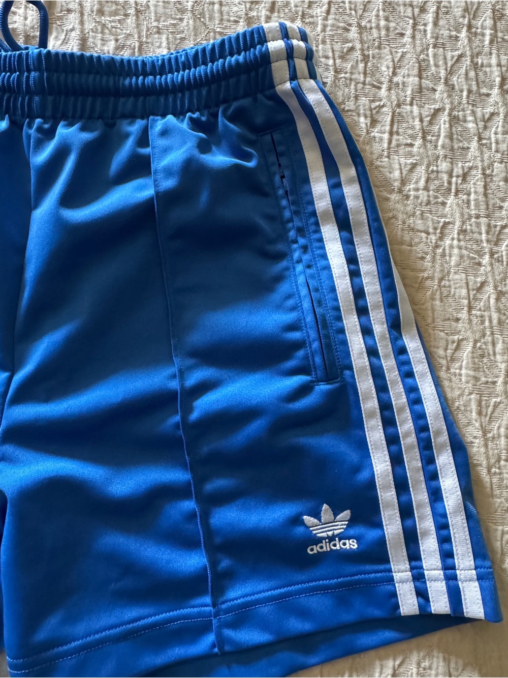 adidas Royal Blue 3-Stripe Athletic Shorts with White Trim - Picture 2 of 4